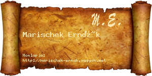 Marischek Ernák névjegykártya